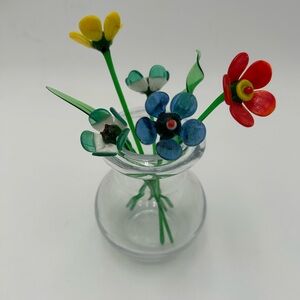 Vintage Handblown Art Glass Flowers